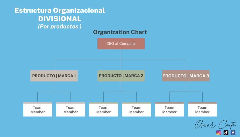 Estructura Organizacional de tipo Divisional (Productos) | Oscar Caita 2022